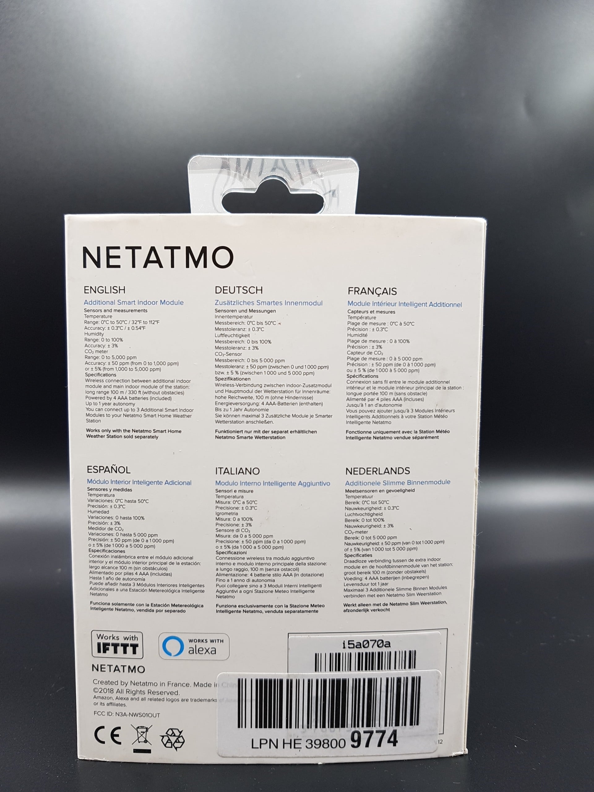 Comparer les prix : Netatmo Pack Station Météo Intérieur Extérieur  Connectée + un Module Intérieur Additionnel - Compatible avec  Alexa