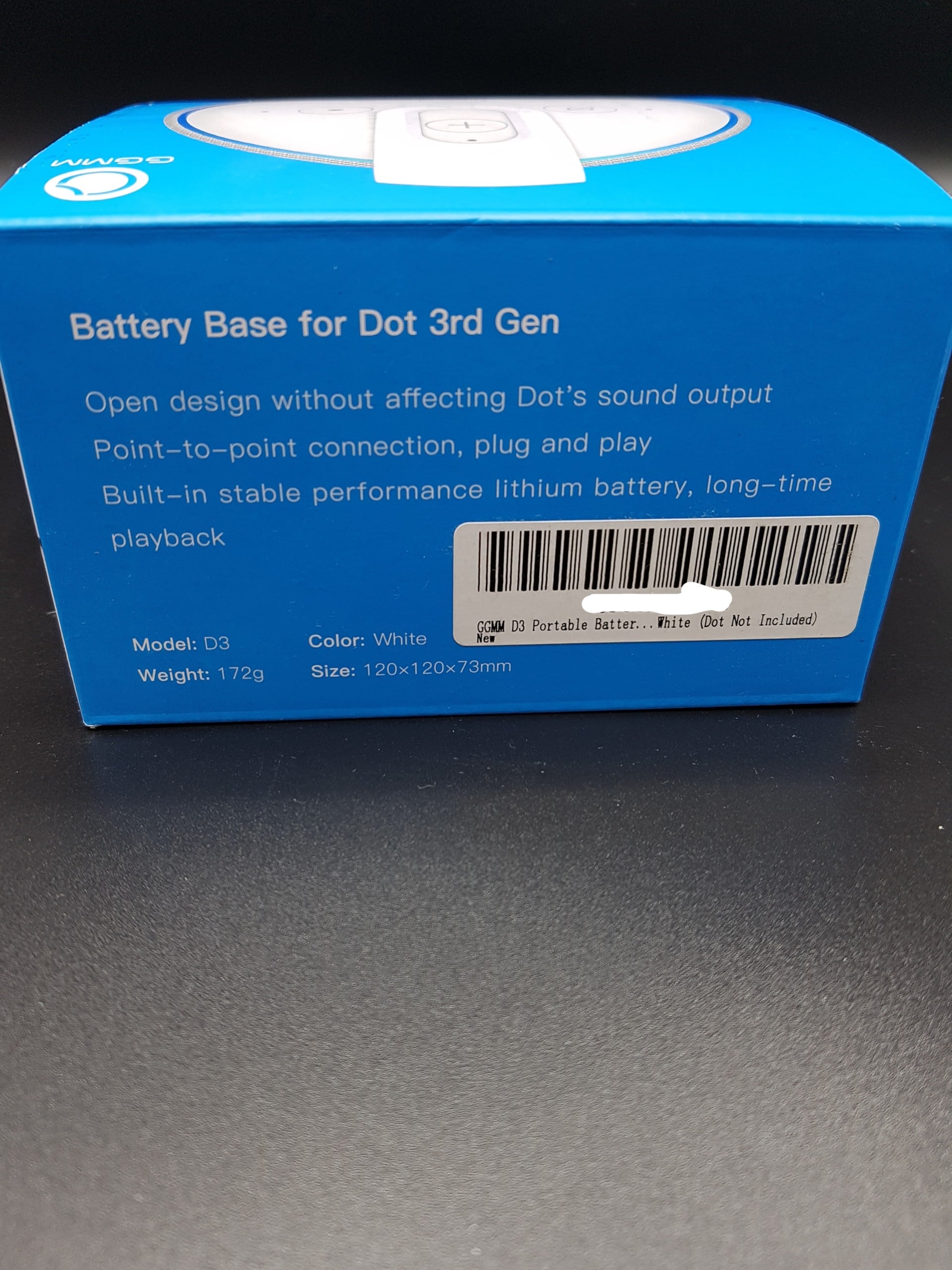 Base De Batterie GGMM D3 Pour  Alexa Echo Dot 3 Support