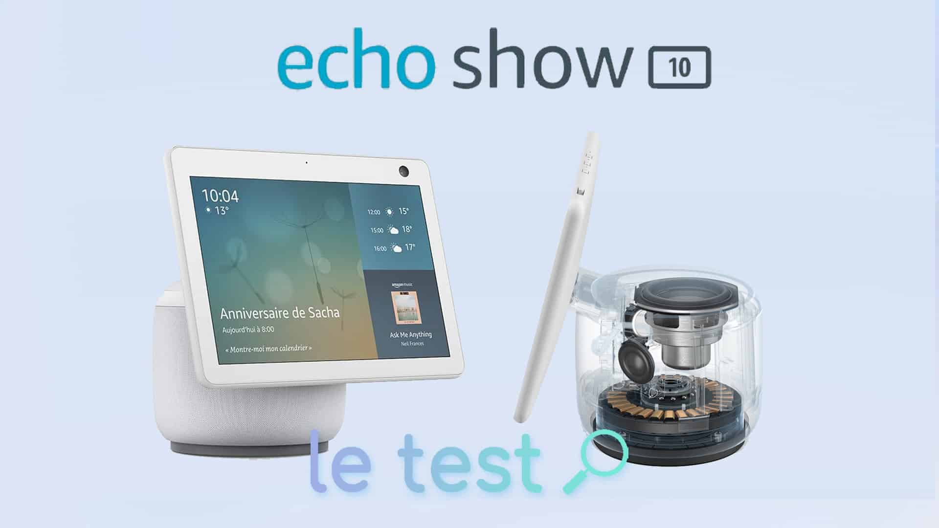 Echo Show 10 (3e génération), Écran connecté HD avec mouvement et Alexa,  Blanc