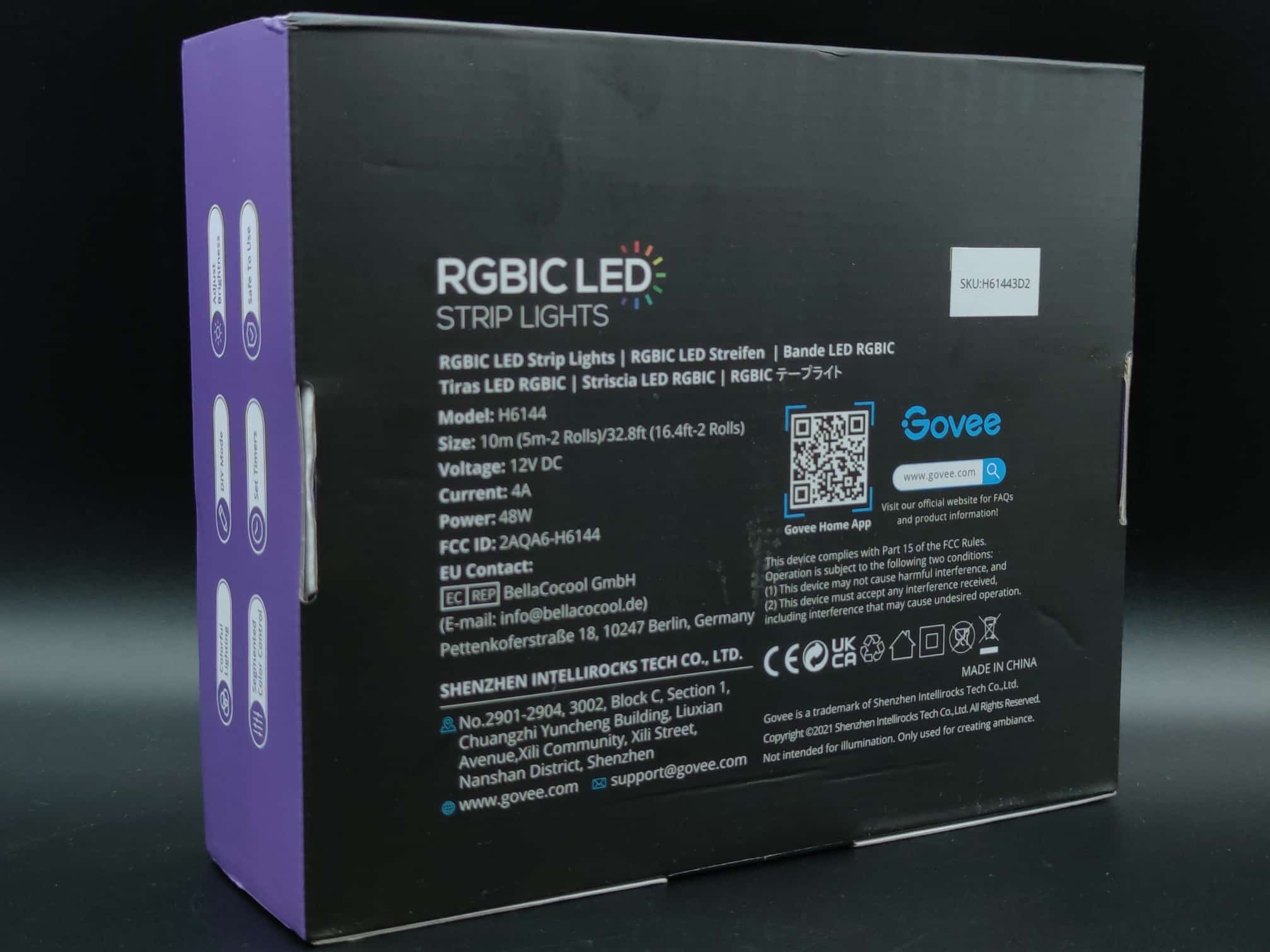 Govee RGBIC Ruban LED 5m, Bande WiFi Bluetooth Multicolore, Contrôlé par  APP et Contrôle Segmenté Intelligente Sélection des Couleurs, Sync avec
