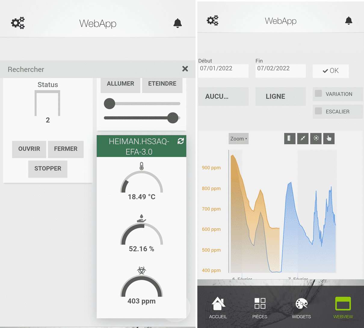 Capteur de qualité d'air (CO2, température, humidité) Zigbee 3.0 + alarme  visuelle et sonore HS3AQ Heiman