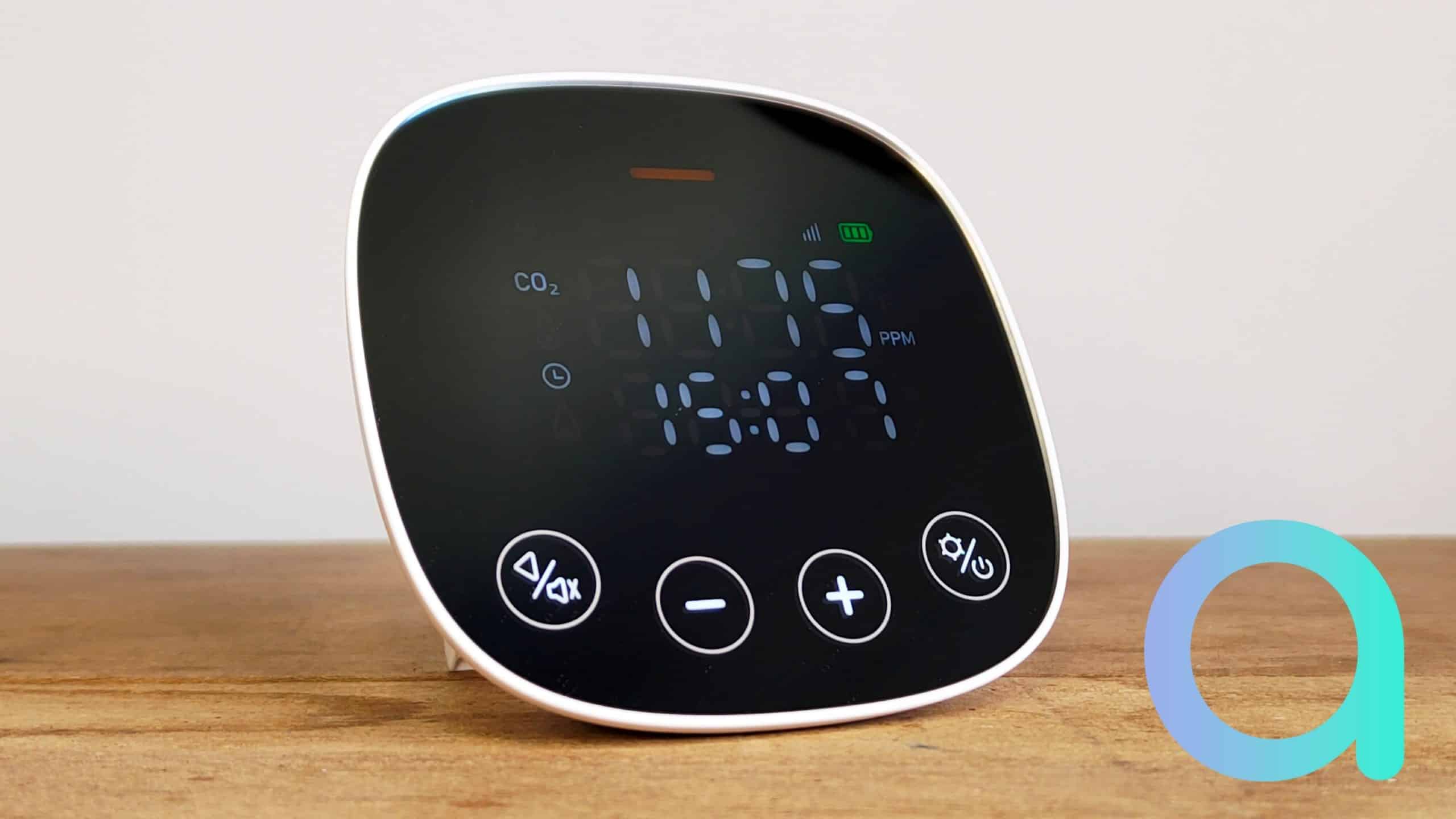 Capteur de qualité d'air (CO2, température, humidité) Zigbee 3.0 + alarme  visuelle et sonore HS3AQ Heiman