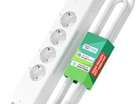 Multiprise Connectée (Type F), 16A Multiprise WiFi avec 4 Prises et 4 Ports USB Compatible avec Alexa et Google Home, Prise WiFi avec Commande Vocale et Contrôle à Distance