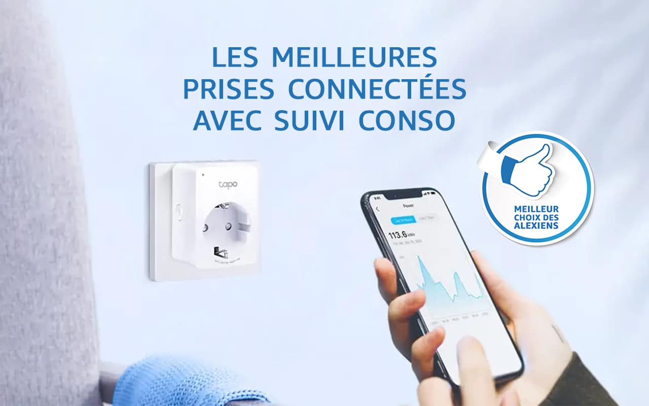 Prise Connectée WiFi 16A,Prise Connectée Alexa Avec Télécommande & Contrôle  Vocal,Smart Prise Intelligente avec