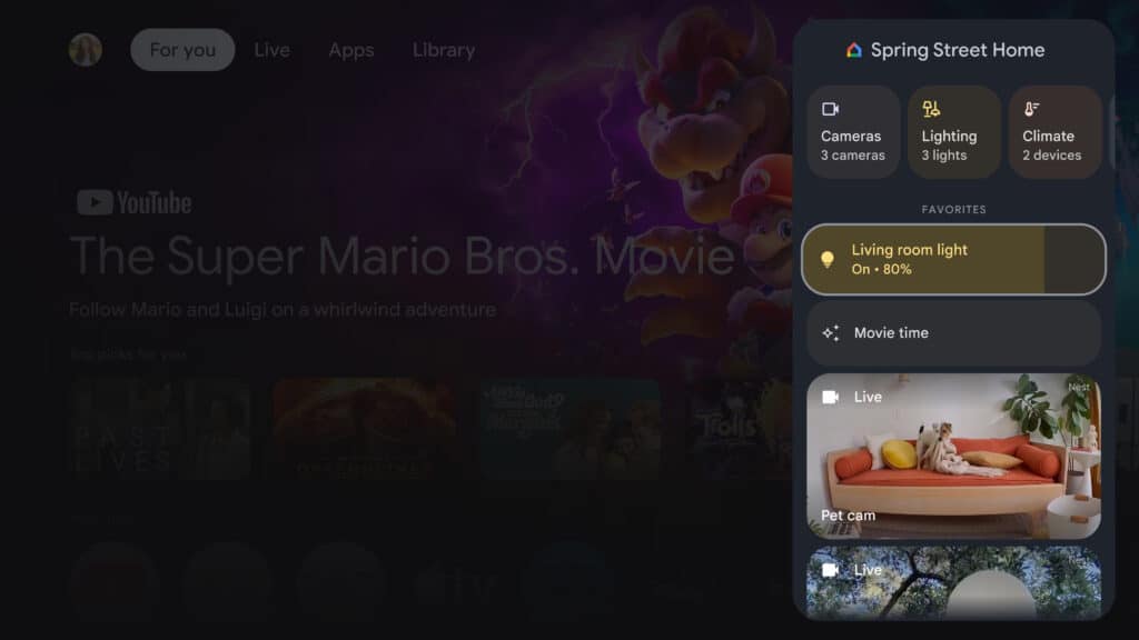 L'application Google Home sur le nouveau Google TV Streamer