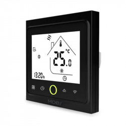 MOES - Thermostat intelligent Zigbee Noir pour chaudière EAU/GAZ 3A