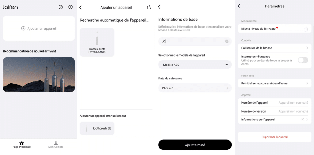 Une procédure d'installation classique avec l'app Android